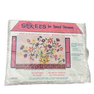 Vtg Stink-ees Window Clings falling flowers DD1 90s Teacher School Easter boquet